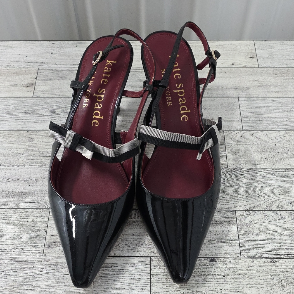 Kate Spade Black and Burgundy Heels